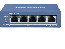 Hikvision DS-3E0505P-E Unmanaged L2 Switch με 4 Θύρες Ethernet 1Gbps