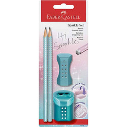 ΣΕΤ FABER CASTELL 118297 SPARKLE ROLL ON 2 ΜΟΛΥΒΙΑ, ΓΟΜΑ, ΞΥΣΤΡΑ