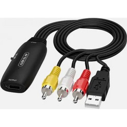 AV To HDMI Adapter Converter Cable CVBS 3 RCA 1080P Composite Video Audio - Μετατροπέας Αναλογικού βίντεο και ήχου RCA σε HDMI