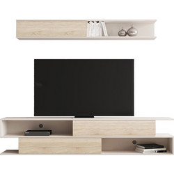 Σύνθετο σαλονιού Brick pakoworld σε sonoma oak-κρεμ απόχρωση 240x40x50.4εκ