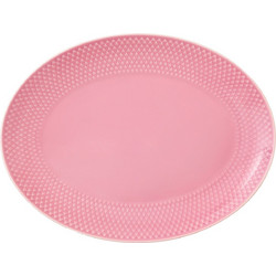 Lyngby Porcelaen - Rhombe Color Oval Serving Dish - 28.5x21.5 cm - Rose