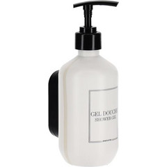 Πλαστικός Διανεμητής Dispenser Αφρόλουτρο 380ml με Στήριγμα για τον Τοίχο σε Λευκό Χρώμα, 7x17 cm - Aria Trade