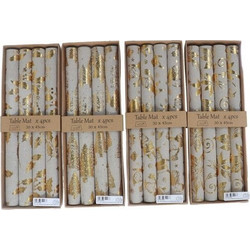 ΣΕΤ ΧΡΙΣΤΟΥΓΕΝΝΙΑΤΙΚΑ ΣΟΥΠΛΑ 4 ΤΕΜΑΧΙΑ GOLD TRIVETS 30X45CM
