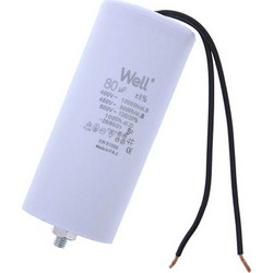 Πυκνωτής Λειτουργίας Well 80μF με καλώδιο 400V MOTCAP-80UF-WR-WL