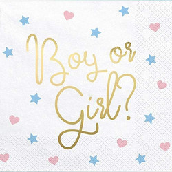 Χαρτοπετσέτες Boy or Girl για Gender Reveal (20 τμχ) | SP33-78, bal-SP33-78-gender-reveal