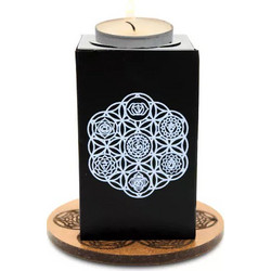 Σετ με Βάση για κερί Ρεσώ και Βάση για Κώνους 7 Chakras Flower of Life