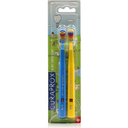 Curaprox CS 5460 Ultra Soft Παιδικές Οδοντόβουρτσες 2τμχ Μπλε Κίτρινη