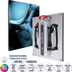 GLOBOSTAR(R) FLOORWALL 41010 Διαδραστική Οθόνη Πατώματος Video Wall P2.97 Καμπίνα 50x50cm LED 200W 3840Hz 28224 Dots 4500cd/m Nits AC 220-240V Εξωτερικού Χώρου IP65 Full Color S1/42 14Bits - Κάρτα Col