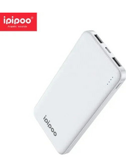Ipipoo LP-2 Mini Power Bank 10000mAh με 2 Θύρες USB-A & Θύρα USB-C White