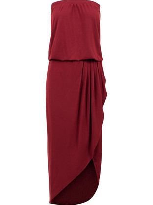 Urban Classics Midi Βραδινό Φόρεμα Μπορντό TB1508