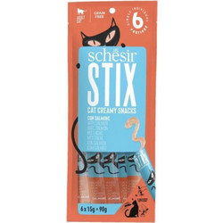 Schesir Stix Pouch Treats Salmon 6x15gr