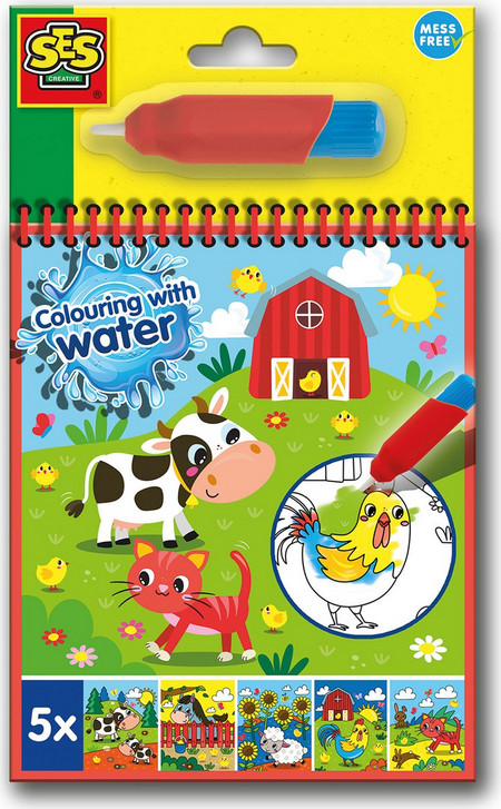 SES Creative - Colouring with Water - Farm Colouring Book - (S00132)