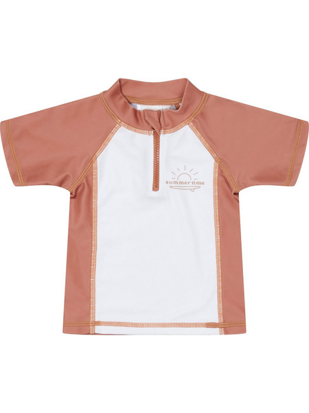 Little Dutch Vintage Sunny Stripes Αντηλιακό UV Βρεφικό Μαγιό Μπλούζα για Κορίτσι Λευκό Κοραλί LD-CL12403502
