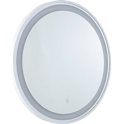 MIC-07 ΚΑΘΡΕΠΤΗΣ WH ΣΤΡΟΓΓΥΛΟΣ ΛΕΥΚΗ ΚΟΡΝΙΖΑ LED ΦΩΤΙΣΜΟ TOUCH Φ60εκ