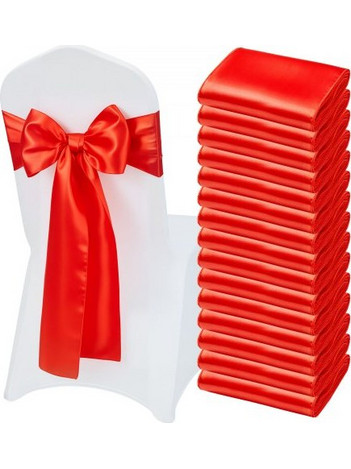 VEVOR Κορδέλες Καρέκλας από Σατέν 50PCS με Διάσταση 7 x 108 ιντσών, Κόκκινο για Γάμους και Εκδηλώσεις YTZSDHS50PCS4IM2R001V0