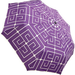 Ομπρέλα βροχής γυναικεία σπαστή 5s απλή R59cm polyester logo print GUY LAROCHE - Purple