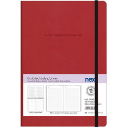 Next Undated daily planner premium flexi κόκκινο 14x20,5εκ. Δυνατότητα εκτύπωσης