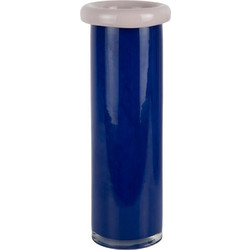 Βάζο Plegado XXL PT4335BL Φ12x33cm Cobalt Blue-Soft Pink Present Time Γυαλί