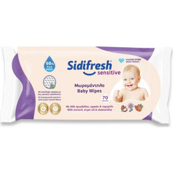 Sidifresh Sensitive Μωρομάντηλα Χωρίς Οινόπνευμα & Parabens με Χαμομήλι 70τμχ