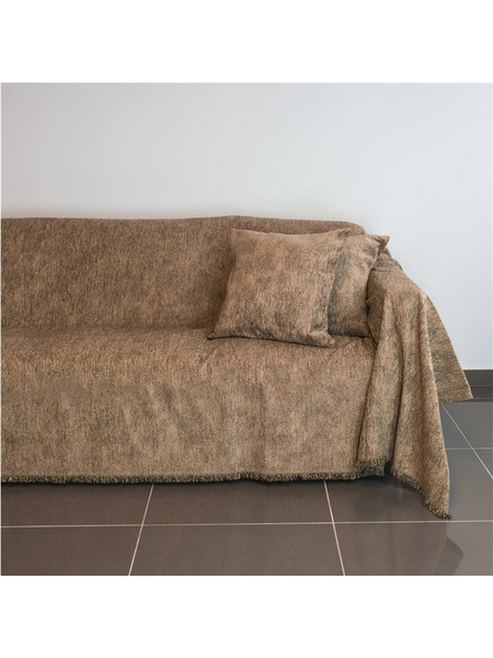 Ριχτάρι διθέσιου καναπέ 250x180cm, ακρυλικό σενίλ, καφέ, ελληνικής κατασκευής FENNEL 21C01BR2 - FENNEL