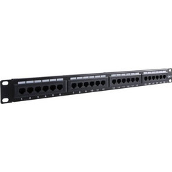Patch panel κατηγορίας CAT 6 UTP, 24 θυρών σε μαύρο χρώμα