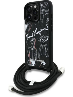 Θήκη Δερμάτινη Karl Lagerfeld Apple iPhone 16 Pro Magsafe Saffiano Crossbody Μαύρο N69928