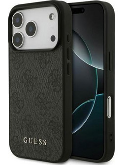Θήκη PU Guess Apple iPhone 18 Pro/ 17 Pro Hardcase Classic Logo 4G Μαύρο N68995