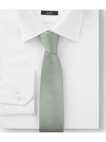 BOSS MEN SILK-BLEND TIE WITH MICRO PATTERN OPEN GREEN