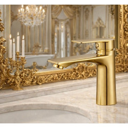 Αναμεικτική Μπαταρία Νιπτήρα Χρυσή Venti Gold 16cm General Trade 441212 - GeneralTrade
