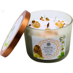 Κερί με Πολύτιμους Λίθους Gemstone Candle Positivity Green Tea 256g