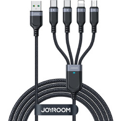 Joyroom S-A18 Braided USB to Lightning / Type-C / micro USB Cable 5A 1.2m - Μαύρο