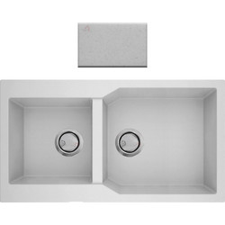 Crown Quadra Q-98 Ένθετος Νεροχύτης Γρανίτη Αντιστρεφόμενος Bianco Ice 98x50cm