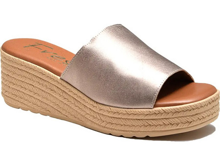 ΓΥΝΑΙΚΕΙΑ ΔΕΡΜΑΤΙΝΑ MULES FRESIA COMFORT 422 ΧΡΥΣΑ