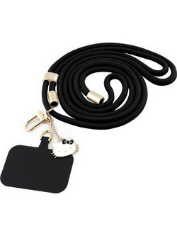 Κορδόνι τηλεφώνου Hello Kitty Patch +amp Kitty Head Charm Universal, μαύρο