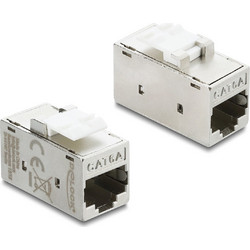 DELOCK Keystone module RJ45 90989, θηλυκό σε θηλυκό, Cat 6A STP, ασημί