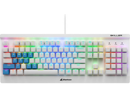 Sharkoon Shark Skiller Mech SGK3 Μηχανικό Gaming Πληκτρολόγιο με Kailh Blue Διακόπτες RGB White