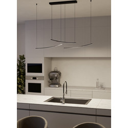 Eglo Villeggi Κρεμαστό Φωτιστικό Μαύρο L122cm 902166