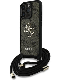 Guess 4G Big Logo Cord Strap Crossbody Θήκη Brown (iPhone 16 Pro Max)