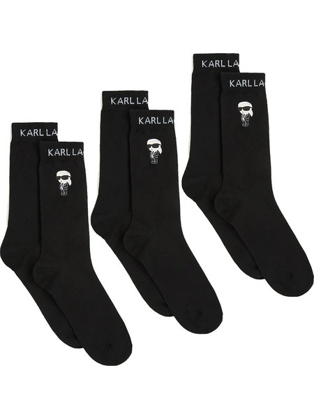 Karl Lagerfeld K/Ikon Ανδρικές Κάλτσες Μαύρες 3Pack 3τμχ A4M47045 999