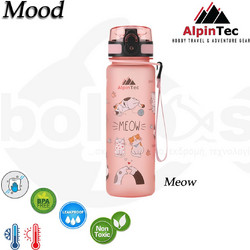 AlpinPro AlpinTec Flamingo Meow Παιδικό Μπουκάλι Πλαστικό BPA Free Ροζ 500ml