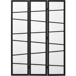 HOMCOM Παραβάν δωματίου 3 πάνελ σε ξύλο, 135x170 cm, ασπρόμαυρο 830-702V00WT