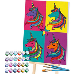 Splat Planet Σετ Ζωγραφικής με Αριθμούς Unicorn Pop Art σε Καμβά με Τελάρο 30x40cm