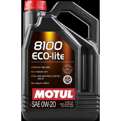 Motul 8100 Eco-Lite Συνθετικό Λάδι Αυτοκινήτου 0W-20 5lt