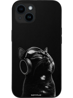 Sonique Men's Edition Back Cover Black με Σχέδιο «Audio Kitten» (iPhone 14)