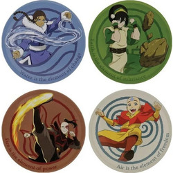 Avatar Last Airbender Set 4 Embossed Metal Coasters