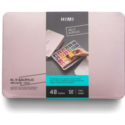HIMI Twin Cup Jelly Acrylic Σετ 48 Ακρυλικών Χρωμάτων Pearl Pink Case TBT40