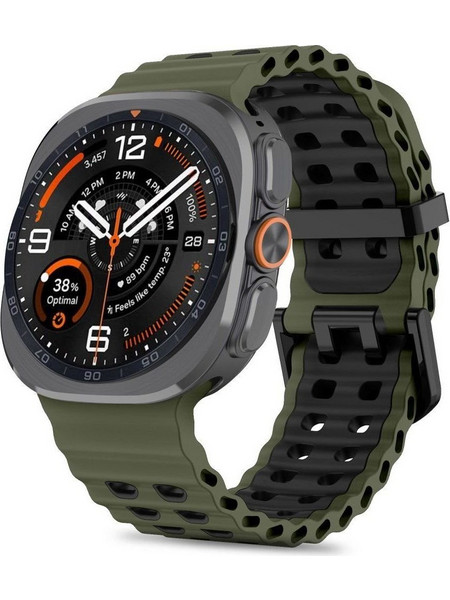 Tech-Protect Iconband Pro Λουράκι Σιλικόνης Military Green / Black (Samsung Galaxy Watch Ultra 2 / 1)