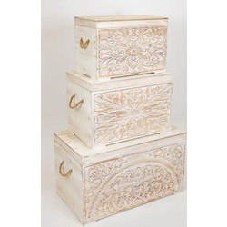 S/3 ΜΠΑΟΥΛΑ ΞΥΛΙΝΑ ΛΕΥΚΑ ΜΕ ΣΧΕΔΙΑ 72x40.5x41cm/ 55.5x33.5x36.5cm/ 47.5x26.5x31cm