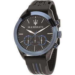 Maserati Traguardo Ανδρικό Ρολόι Χρονογράφος με Μαύρο Καουτσούκ Λουράκι R8871612006
