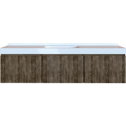 Sanitec Xenia 151-200 Anziano Grey Κρεμαστό Έπιπλο Μπάνιου Ξύλινο για Χωνευτό Νιπτήρα Γυαλιστερό